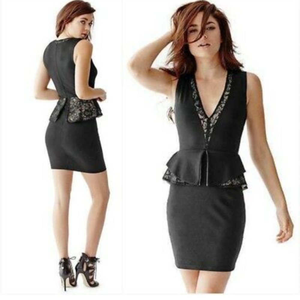 GUESS SLEEVELESS PEPLUM DRESS SIZE XS